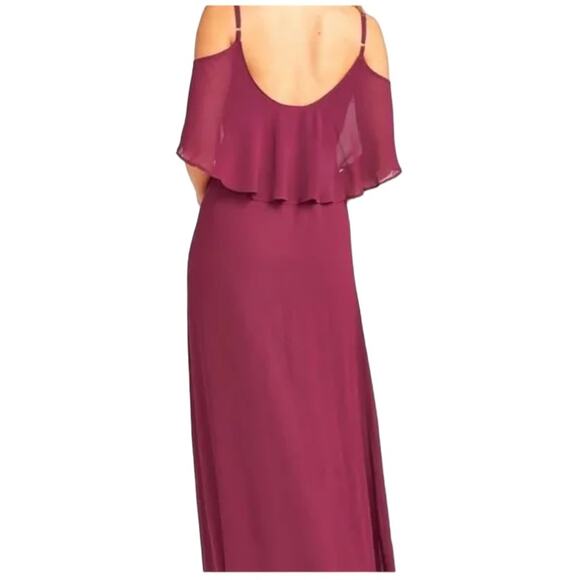 Show Me Your Mumu NEW Size Small Caitlin Ruffle Maxi Dress in Merlot Chiffon - Picture 11 of 14